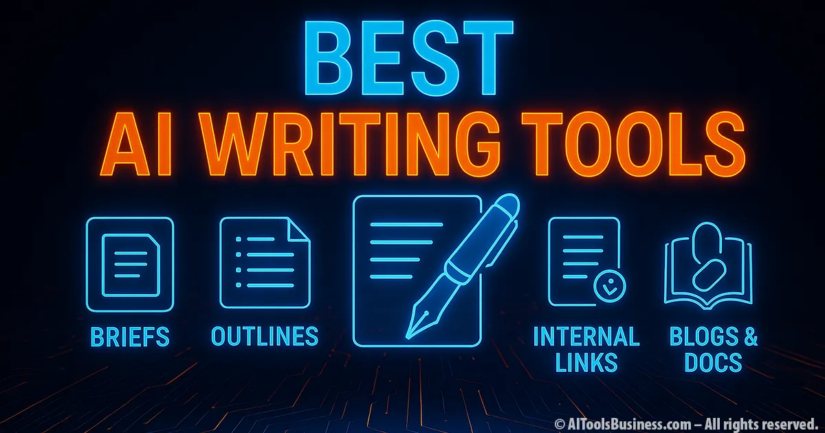 Best AI writing tools - briefs, outlines, articles, internal links for blogs and docs.