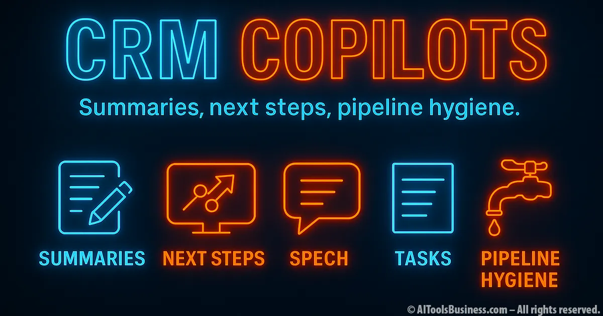 AI CRM copilots for sales - draft emails, update records, and suggest next steps in the pipeline